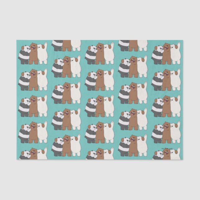 Papel De Seda El abrazo del grupo Bare Bears (Anverso)