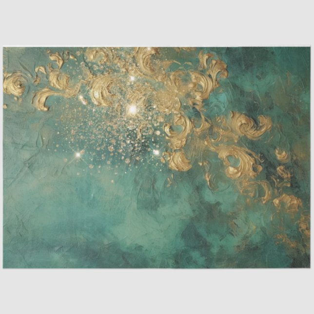 Papel De Seda El adorno barroco dorado pesado resplandece el ver (Anverso)