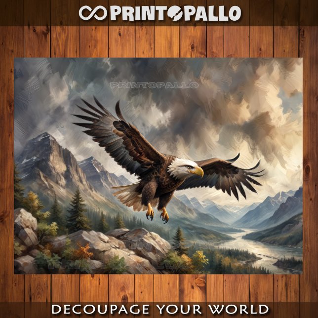 Papel De Seda El águila calva de Estados Unidos sobrevolando mon (Subido por el creador)