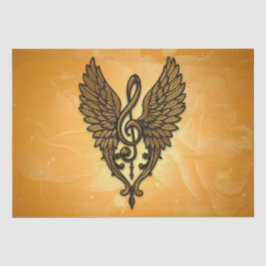 Papel De Seda El alma de la melodía, un armazón dorado con alas.