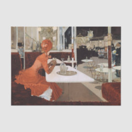 Papel De Seda El Almuerzo En La Pintura Del Café