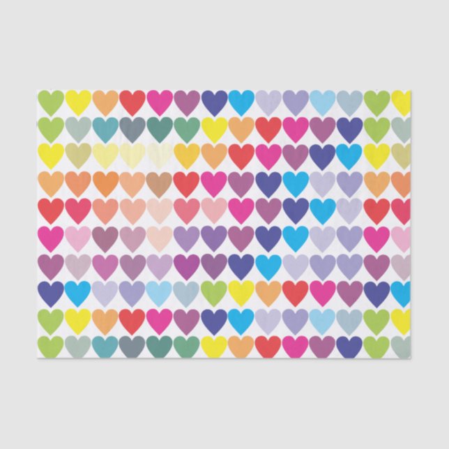Papel De Seda El amor gana corazones del arco iris (Anverso)
