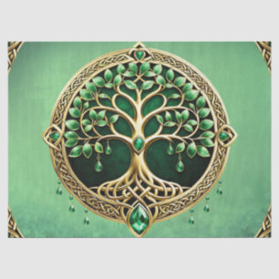 Papel De Seda El árbol de la vida con nudos celtas.