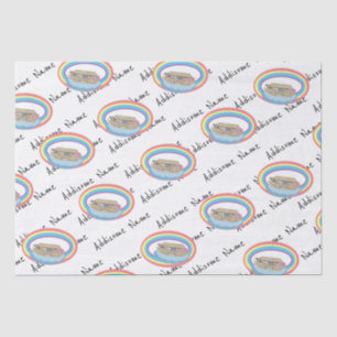 Papel De Seda El arca de Noé arcoiris sobre blanco