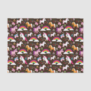 Papel De Seda el arco iris del unicornio embroma el caballo del