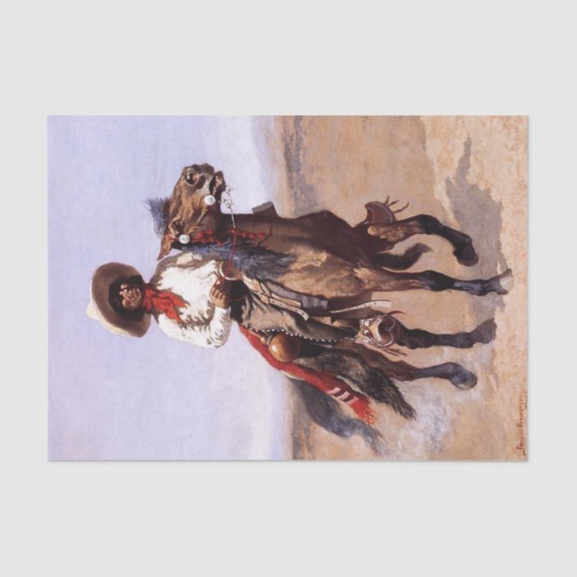 Papel De Seda El Arte Frederic Remington Occidental "Un Scout Re (Anverso)