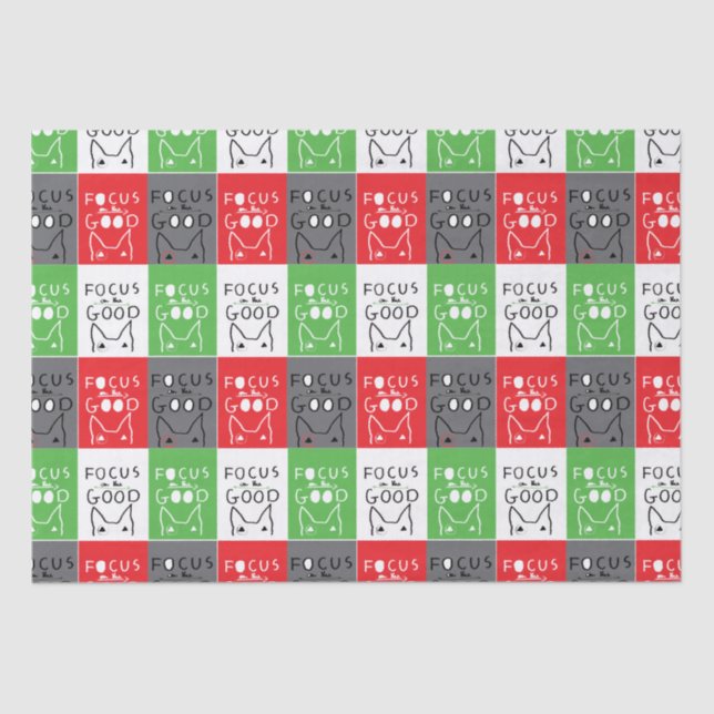 Papel De Seda El arte pop de Bull Terrier se centra en la BUENA  (Anverso)