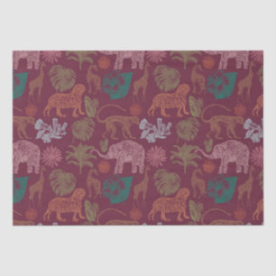 Papel De Seda El azafrán de la jungla vintage rosado