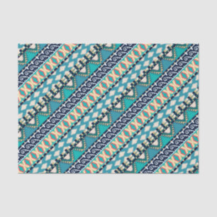 Papel De Seda El azul agita el modelo tribal de los tonos de la