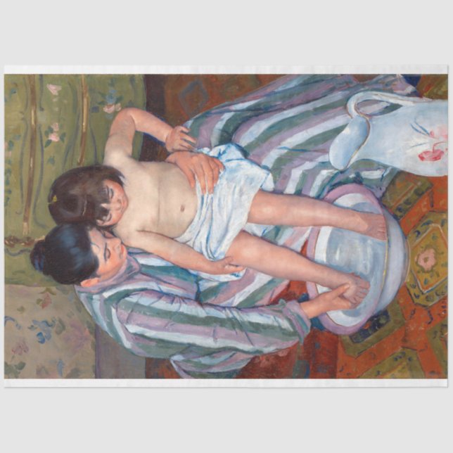 Papel De Seda El baño del niño, Mary Cassatt (Anverso)