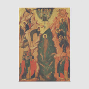 Papel De Seda El bautismo de Jesucristo icono bizantino
