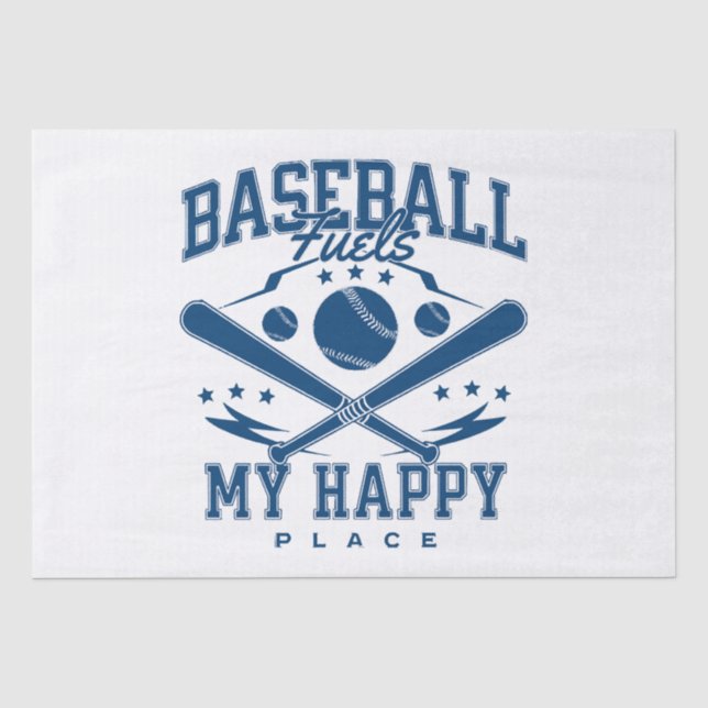 Papel De Seda El béisbol alimenta mi lugar feliz (Anverso)