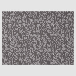 Papel De Seda El blanco remolina en gris