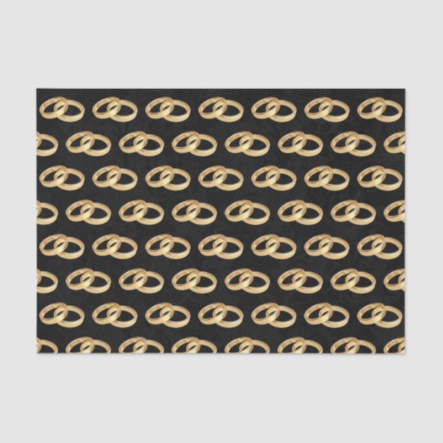 Papel De Seda El Boda de oro Rings se unió (Anverso)