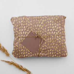 Papel De Seda El Boho Beige Golden Paint Strokes #B08B82