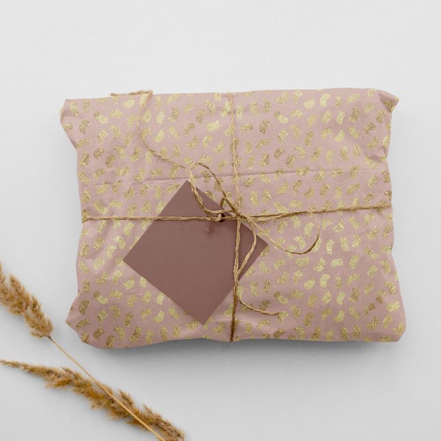 Papel De Seda El Boho Rubor Beige Golden Paint Strokes #D6AEA3 (Subido por el creador)