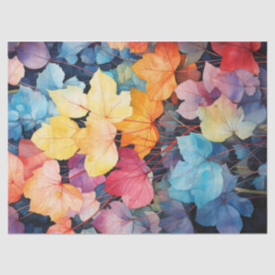 Papel De Seda El brillante y colorido arcoiris otoño deja desmor