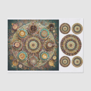 Papel De Seda El café es amor, mandala de arte Java