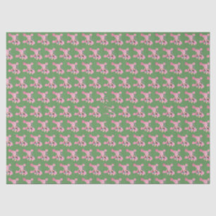 Papel De Seda El caniche rosado en verde