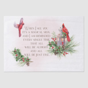 Papel De Seda El Cardenal Rojo Bird te recuerda lo que dices