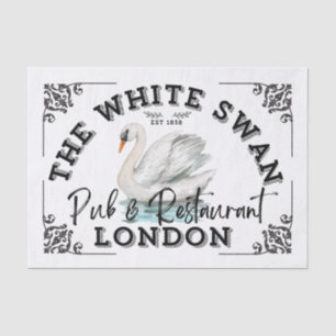Papel De Seda El cisne blanco - Rótulo pub