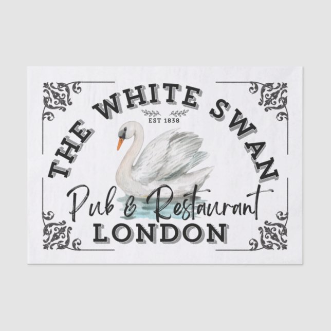 Papel De Seda El cisne blanco - Rótulo pub (Anverso)