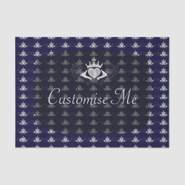 Papel De Seda El Claddagh (Plata) (Anverso)