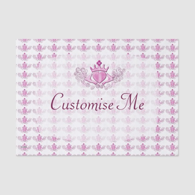 Papel De Seda El Claddagh (Rosa) (Anverso)