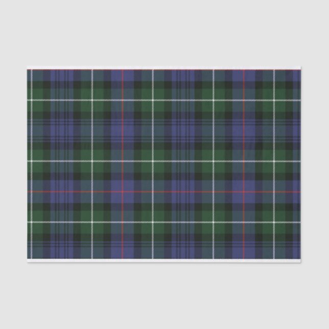 Papel De Seda El clan ruso verde plaid Mackenzie Tartán (Anverso)