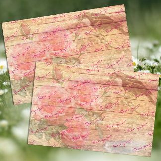 Papel De Seda El cliente agradece a los Rosas y a los pájaros