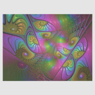 Papel De Seda El Colorido Arte Fractal Abstracto Trippy Luminoso