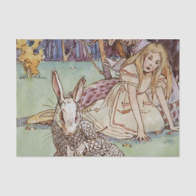 Papel De Seda “El conejo blanco” de Alice B Woodward (Anverso)
