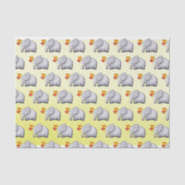 Papel De Seda El corazón neutral lindo hincha el elefante Baby