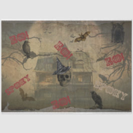 Papel De Seda El cráneo de Halloween atormentó a la casa