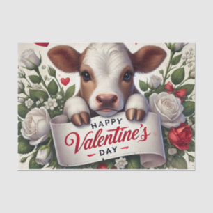 Papel De Seda El día de San Valentín Calf con arreglo floral
