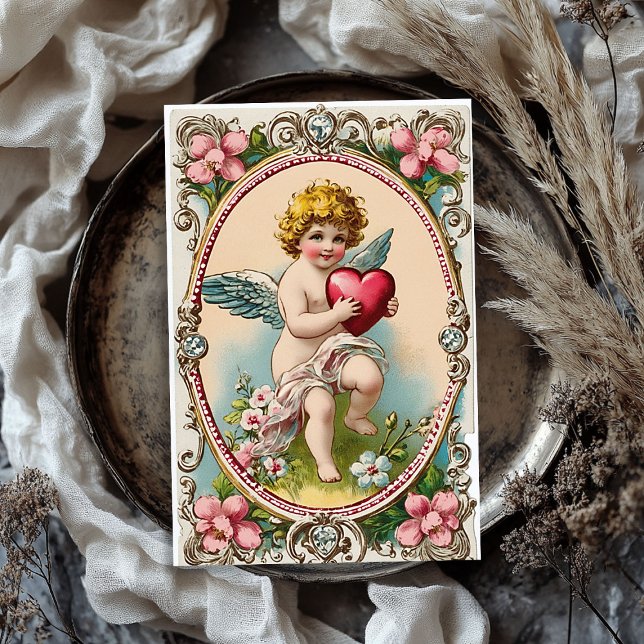 Papel De Seda El día de San Valentín de ángel cupido victoriano  (Vintage Victorian cupid angel Valentine's day Tissue Paper)