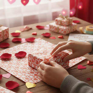 Papel De Seda El día de San Valentín de Corazones de Amor Rojo y