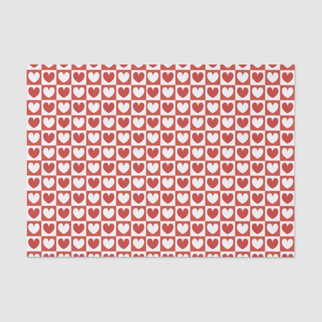 Papel De Seda El día de San Valentín de Corazones de Amor Rojo y (Anverso)