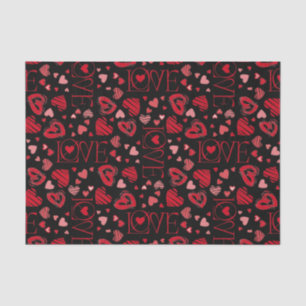 Papel De Seda El día de San Valentín de corazones rojos amor