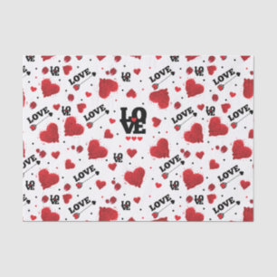 Papel De Seda El día de San Valentín del patrón de corazón rojo