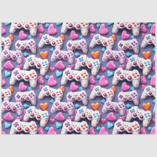 Papel De Seda El día de San Valentín Gamer (Anverso)