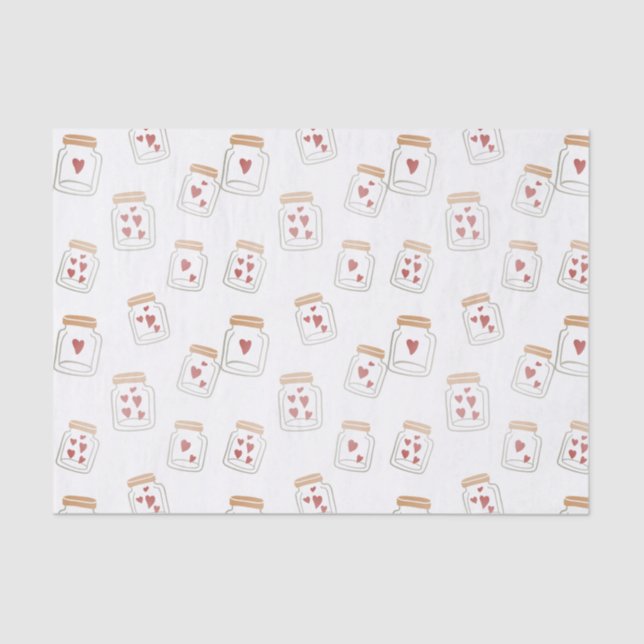 Papel De Seda El día de San Valentín Lovely Jars of Hearts (Anverso)
