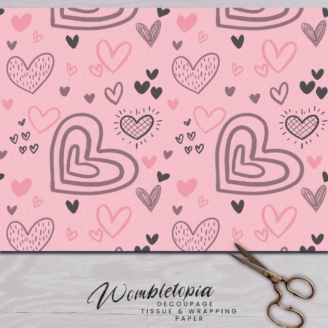 Papel De Seda El día de San Valentín moderno de cardíacos rosado (Subido por el creador)