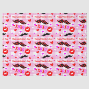 Papel De Seda El día de San Valentín Mustaches Amor y Besos