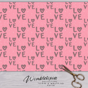 Papel De Seda El día de San Valentín rosa de escritura de amor m