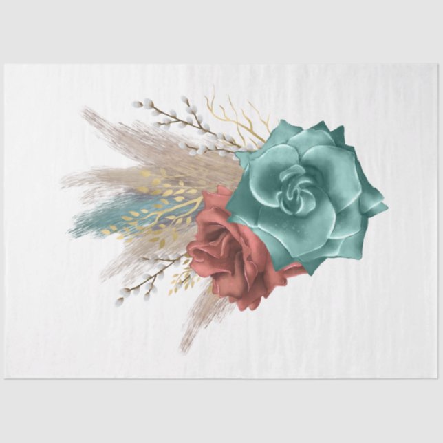 Papel De Seda El diseño de la serie Boho Bouquet 13 (Anverso)