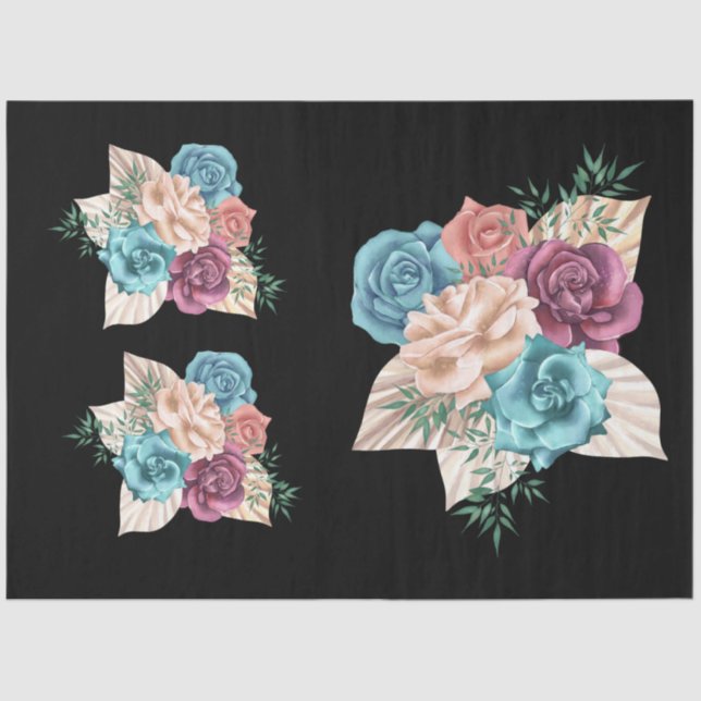 Papel De Seda El diseño de la serie Boho Bouquet 18 (Anverso)