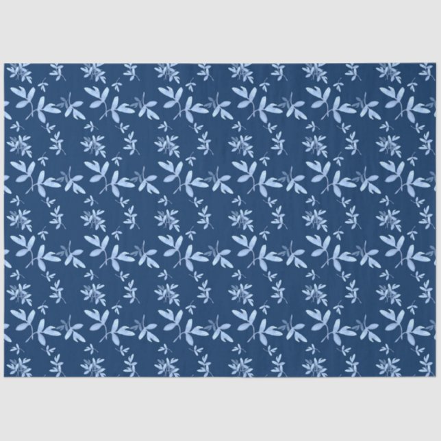 Papel De Seda El diseño de la serie de acuarela azul 5 (Anverso)