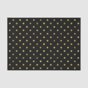 Papel De Seda El dorado de la Moda y los puntos del polka negro