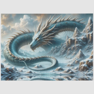 Papel De Seda El dragón despierta en un mundo helado